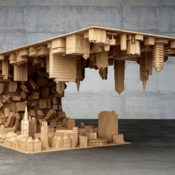 Inception-vari İllüzyonlarla Oluşturulan Sehpa: Wave City