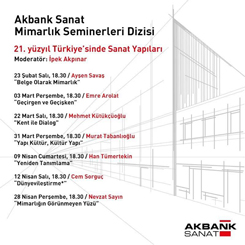 Akbank Sanat Mimarlık Seminerleri Başlıyor