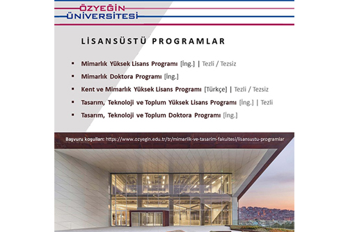 Özyegin Üniversitesi Mimarlık ve Tasarım Fakültesi...