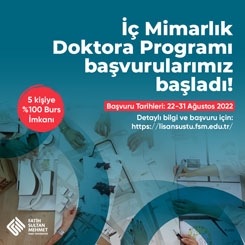 FSM Vakıf Üniversitesi İç Mimarlık Doktora Programı Başvuruları Başladı
