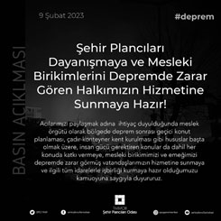 Şehir Plancıları Odası Afet Bölgesinde Tespit Çalışmalarına Başladı