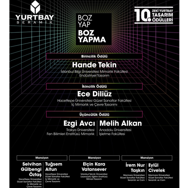 10. Zeki Yurtbay Tasarım Ödülleri Yarışması Kazananları Belli Oldu