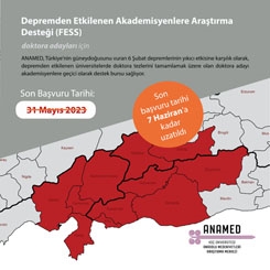 Depremden Etkilenen Akademisyenlere Araştırma Desteği (FESS) Başvuru Süresi Uzatıldı