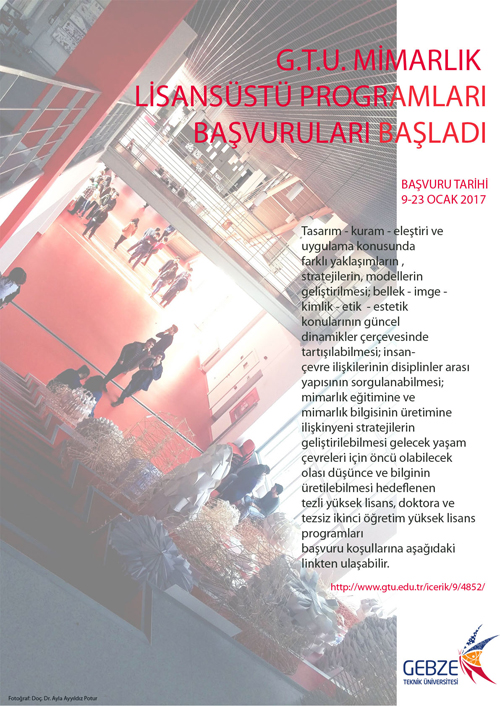 GTÜ Mimarlık Yüksek Lisans Programları