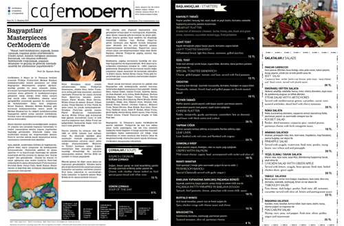 cafe modern menu