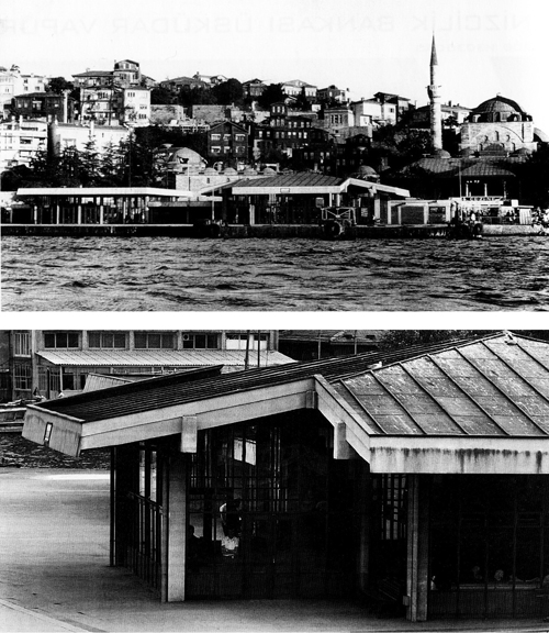 Üsküdar Vapur İskelesi, denizden görünüş ve cepheden ayrıntı.