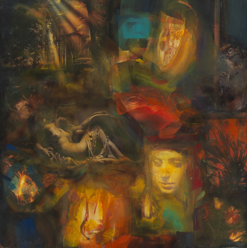 HİÇ, 2016, tuval üzerine yağlıboya, 97 x 97 cm